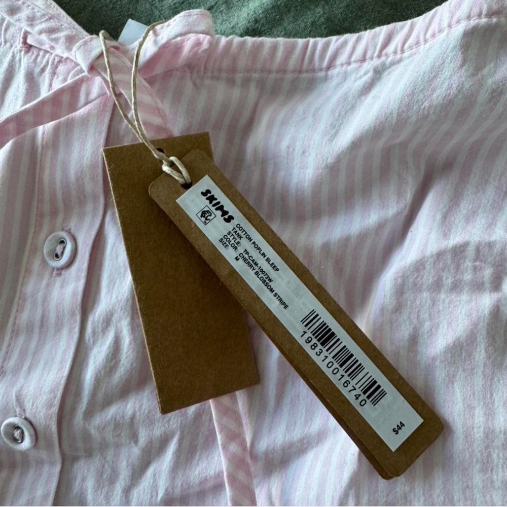 Skims Cotton Poplin Sleep Cami - Cherry Blossom Stripe 💗🍒 - Picture 7 of 7